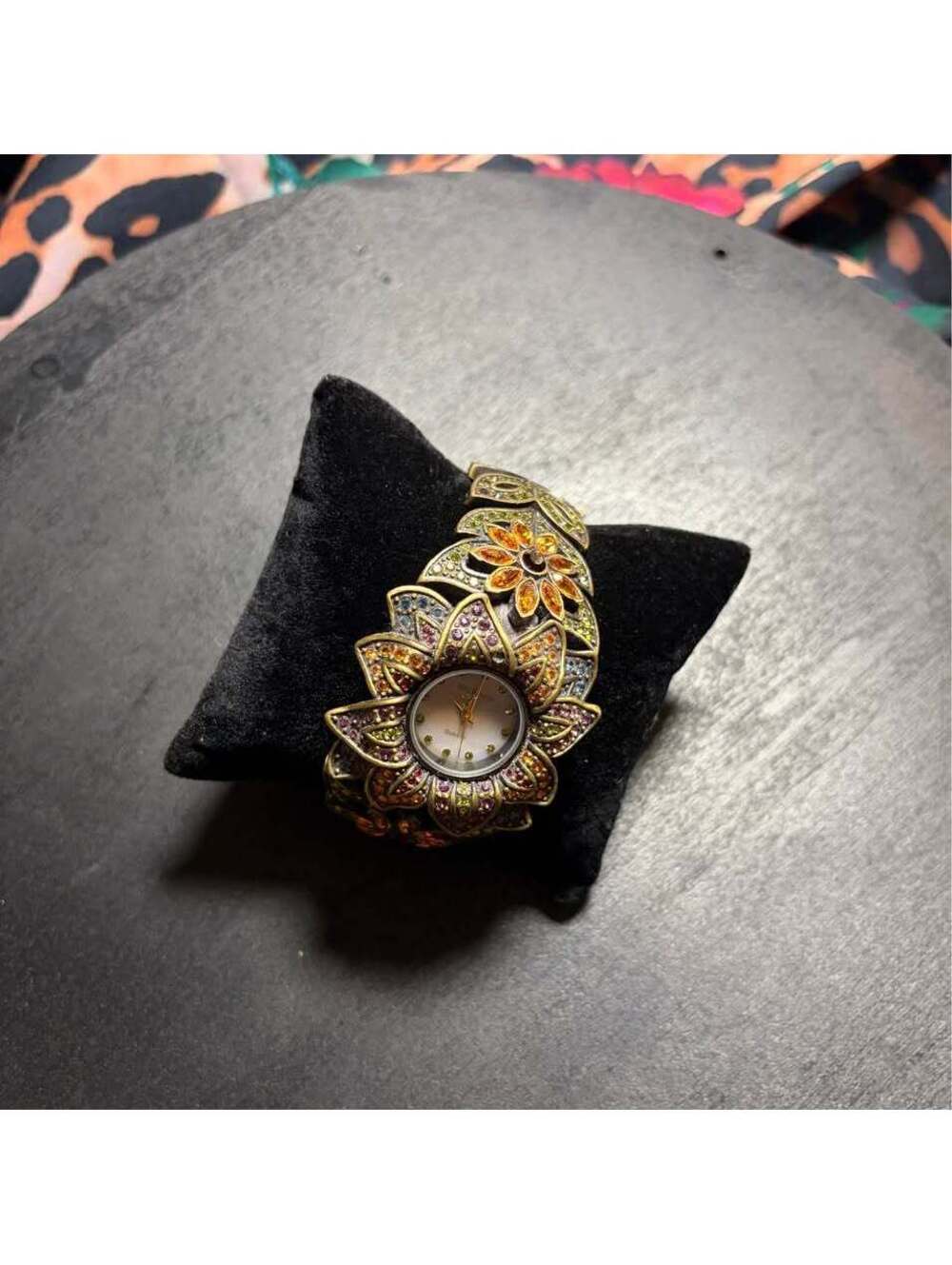 Heidi Daus B8051 Crystal Floral Bangle Watch